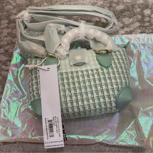 STONEY CLOVER LANE POUCHETTE 01 Mint Tweed Mini Handbag